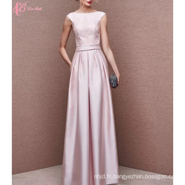 2017 Elegant Pink A Line Open Back Long Robe de soirée Robes de soirée